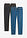 Vaqueros elásticos, regular fit, straight (2 unidades) - Denim + denim negro - bonprix