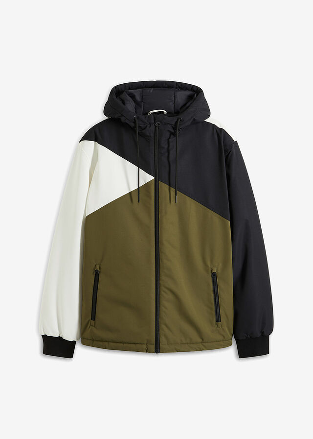 Chaqueta de invierno con capucha en color block