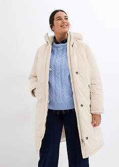 Abrigo de invierno con forro de peluche en la capucha