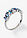 Anillo - plata rodinada-azul - bonprix
