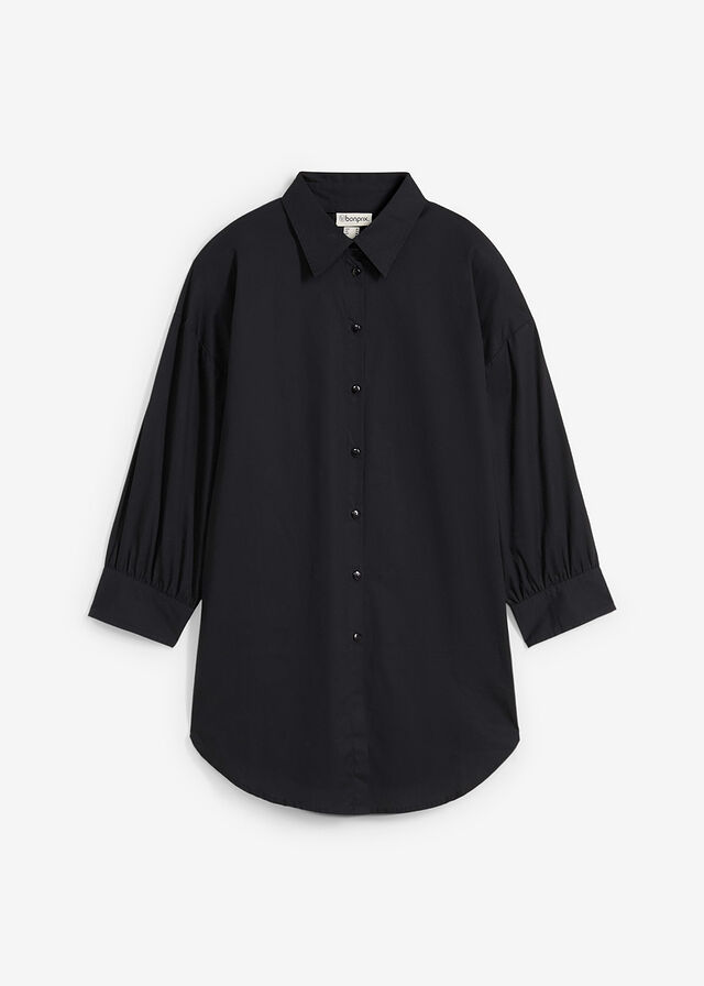 Camisa oversize de algodón con mangas 3/4