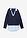 Jersey de punto fino con inserto de blusa - Azul marino - bonprix