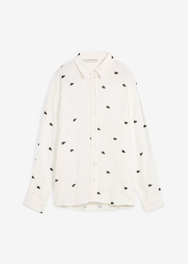 Blusa de muselina con corazones