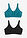 Bustier de algodón (2 unidades) - Negro-azul petróleo mate - bonprix