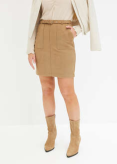 Falda de ante sintético con cinturón