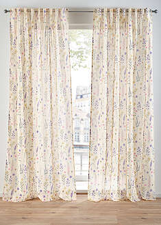 Cortina con estampado floral (2 unidades)