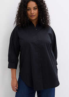 Camisa oversize de algodón con mangas 3/4