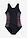 Bañador con inserción lateral - negro rayas horizontales - bonprix