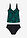 Tankini (2 piezas) con fruncido - Negro-verde - bonprix