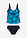 Tankini (2 piezas) con fruncido - Azul/turquesa - bonprix
