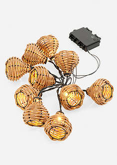 Guirnalda de luces con tejido de ratán