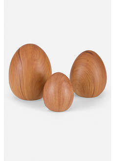 Huevos de Pascua decorativos con aspecto de madera (3 unidades)