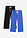 Pantalón capri de algodón con elástico (2 unidades) - Azul zafiro-negro - bonprix