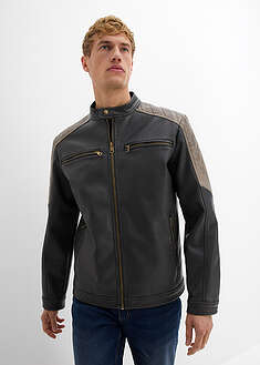Chaqueta de piel sintética con estilo motero