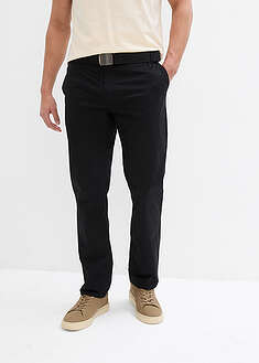 Pantalón tipo chino con corte regular, cinturilla cómoda, cinturón y forma recta