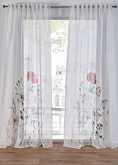 Cortina de poliéster reciclado con estampado de flores (1 unidad)