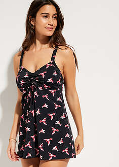 Top de tankini largo con fruncido