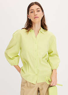 Blusa asimétrica con mangas abullonadas