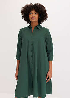 Vestido camisero de popelina estructurada