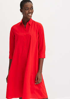Vestido camisero de popelina estructurada