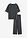 Pijama de canalé oversize - negro / gris claro moteado - bonprix