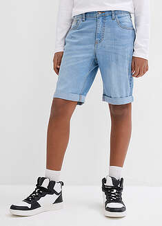 Bermudas vaqueras elásticas con cintura ajustable, slim fit