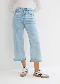 Vaqueros de pernera ancha, high waist, cropped
