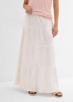 Falda larga de rayas de algodón puro