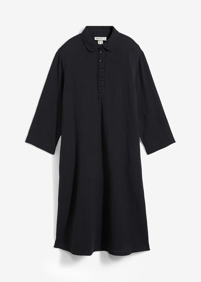 Vestido camisero de muselina