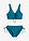 Bikini tipo bustier (2 piezas) con cintas para anudar - Azul petróleo - bonprix