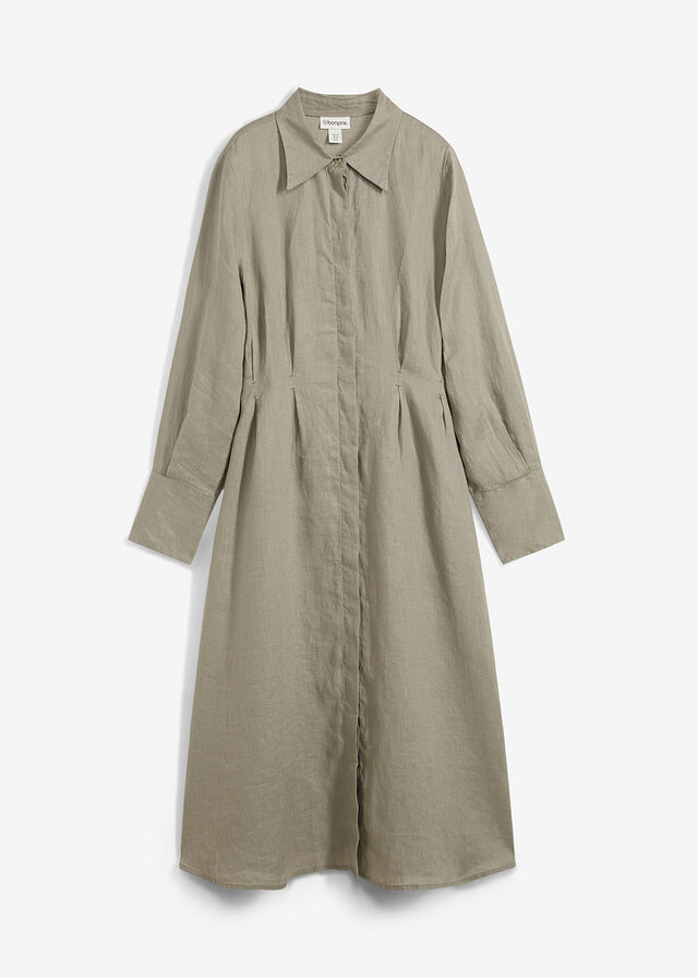 Vestido camisero de lino puro