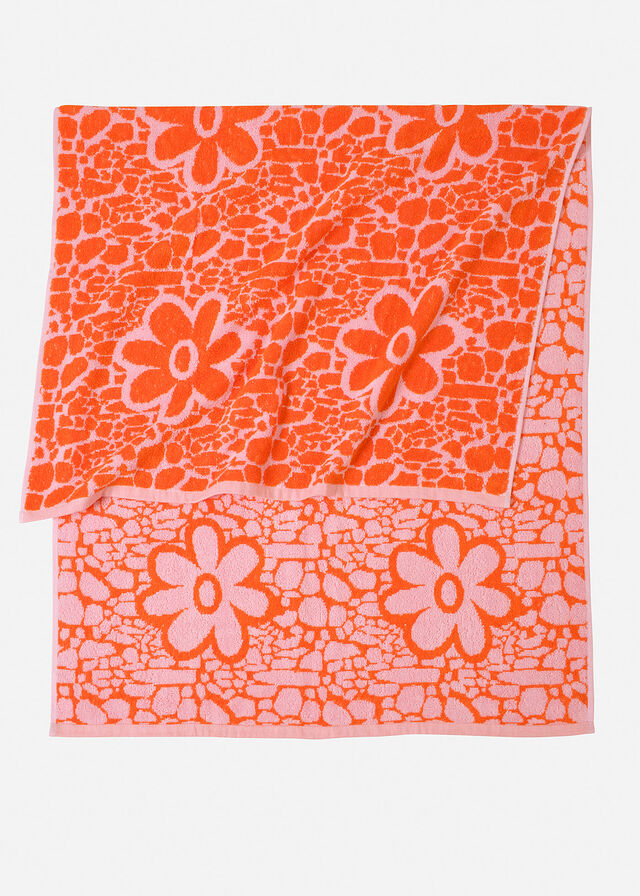 Toalla de mano con diseño jacquard de flores