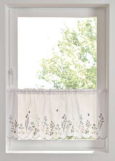 Cortina con bordado de flores