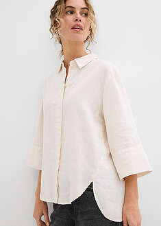 Blusa de fresca mezcla de lino