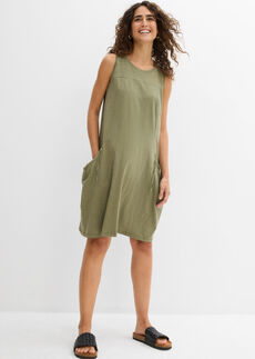 Vestido de punto de algodón con bolsillos