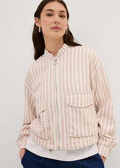 Chaqueta bomber con aspecto de lino