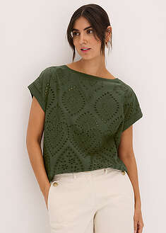 Camiseta con encaje calado