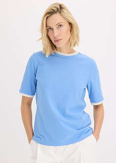 Camiseta con ribete de encaje