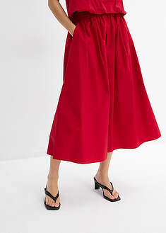 Falda midi de algodón puro