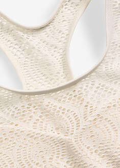 Top de bikini bustier con encaje