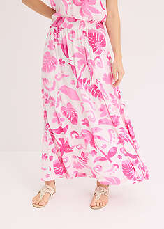 Falda larga de viscosa estructurada