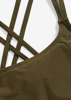 Top de bikini bustier con tirantes cruzados