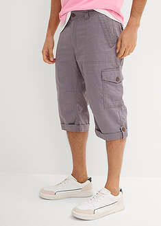 Bermudas largas tipo cargo con lino y corte regular