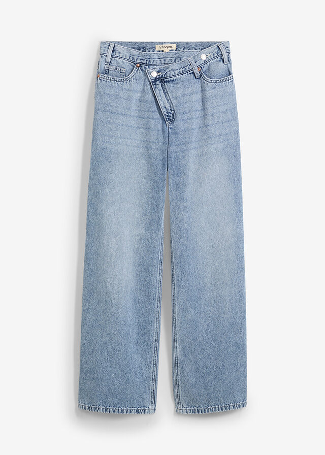 Vaqueros low stretch con perneras anchas y tiro medio