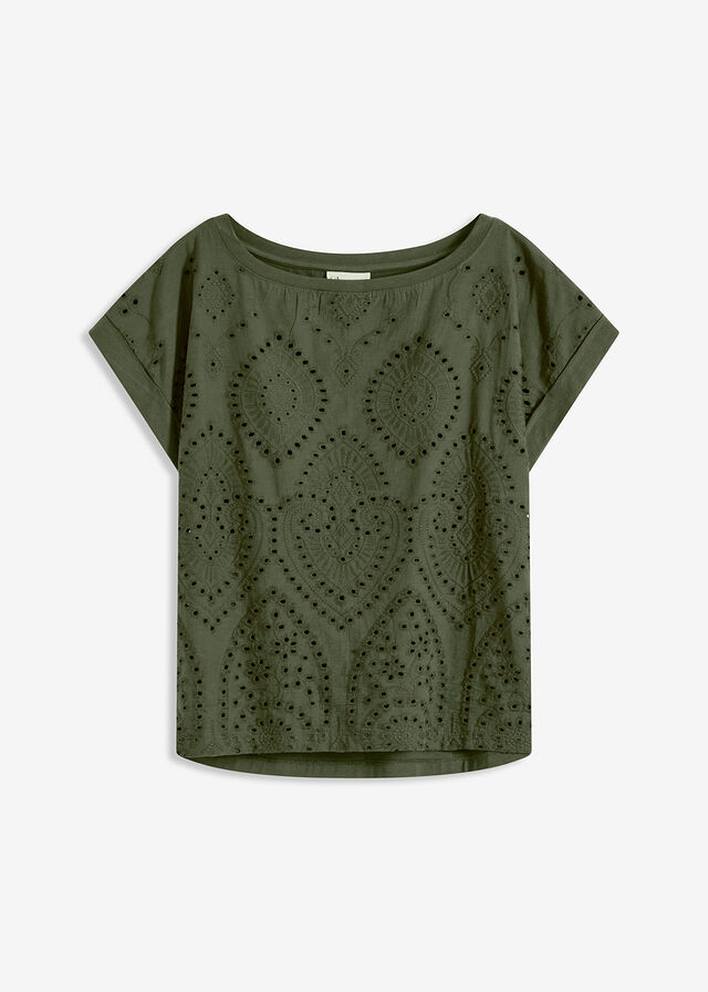 Camiseta con encaje calado