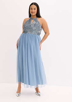 Vestido maxi con bordado de lentejuelas