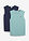 Camiseta sin mangas (2 unidades) de algodón orgánico puro - Azul mineral + azul bondi - bonprix