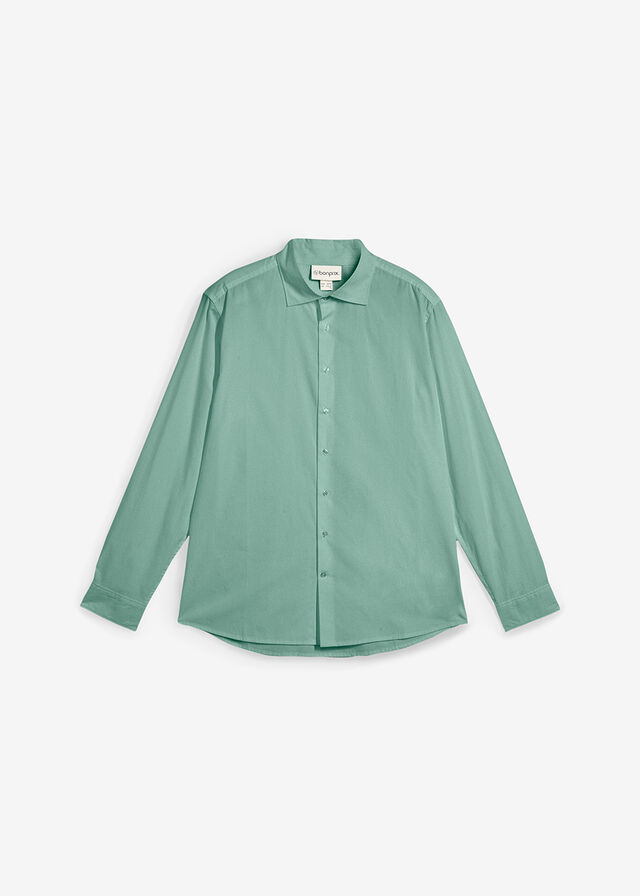 Camisa formal de algodón puro con corte regular