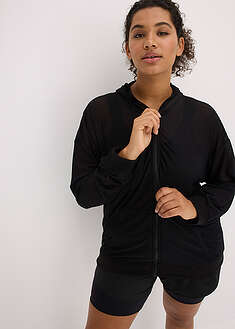 Chaqueta deportiva transparente de malla con corte holgado