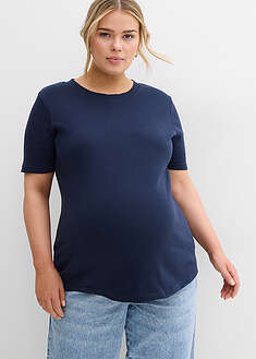 Camisetas premamá de algodón orgánico puro con canalé (2 unidades)